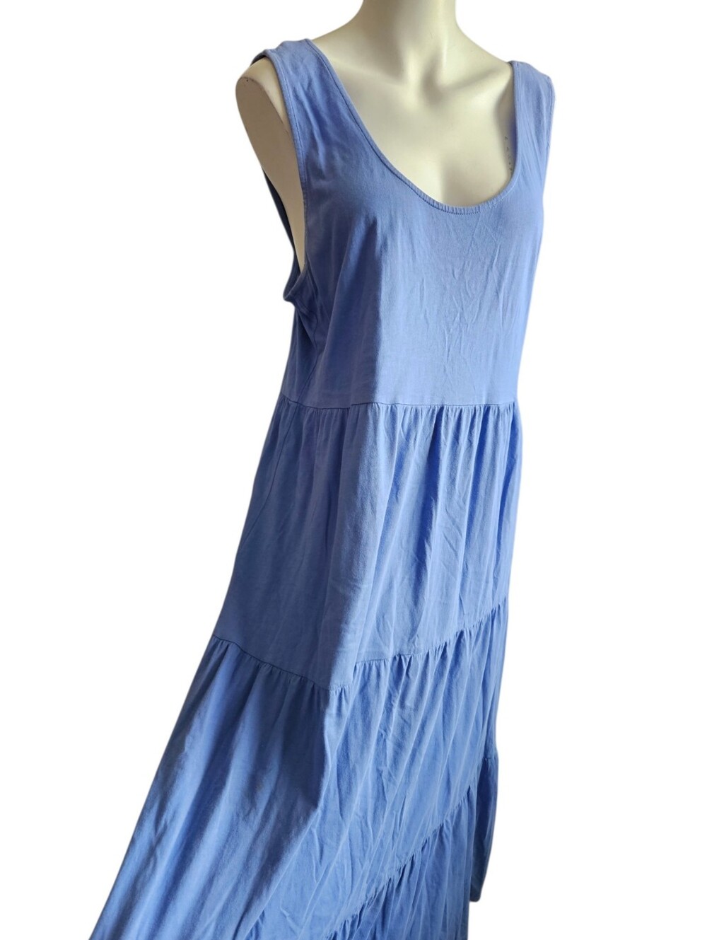 J Crew Womens Blue Tiered Maxi Dress Sz Large - Picture 3 of 13